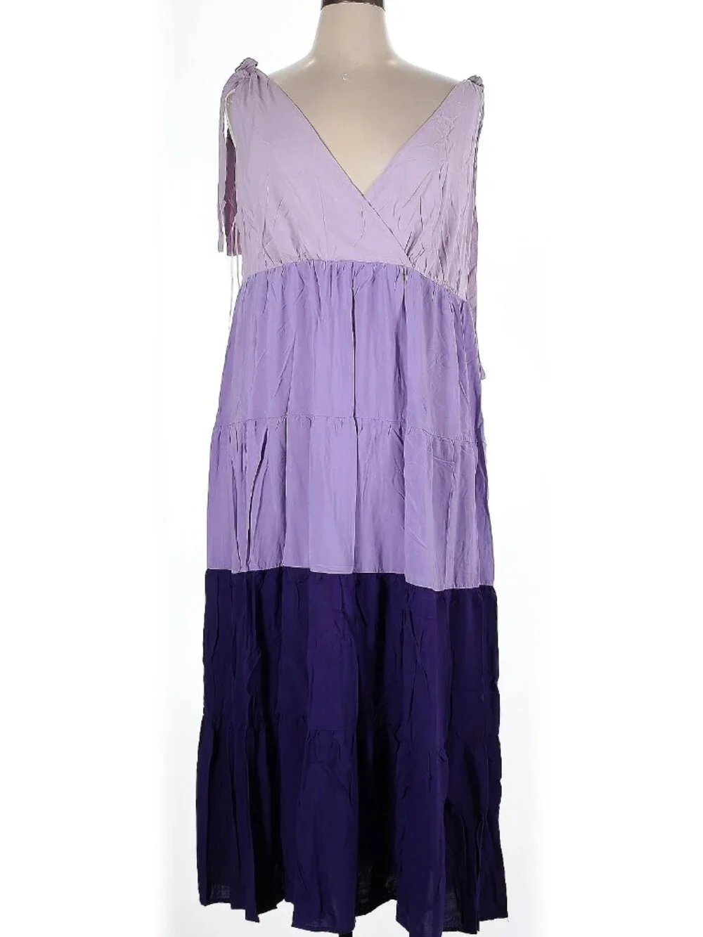 Eloquii tiered maxi dress in purple hues, size 16 - Picture 2 of 5